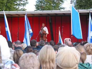 David speaks in the park.