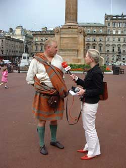 David being interviewed by Radio Clyde