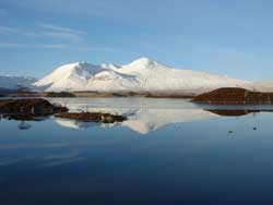 Looking over the Loch towards Clach Leathad in Rannoch Moor